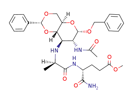 N-(benzyl-2-acetamido-4,6-O-benzylidene-2,3-dideoxy-α-D-glucopyranosid-3-yl)-D-alanyl-D-isoglutamine methyl ester