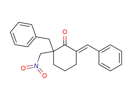 (+/-)-2-benzyl-6-((<i>E</i>)-benzylidene)-2-nitromethyl-cyclohexanone