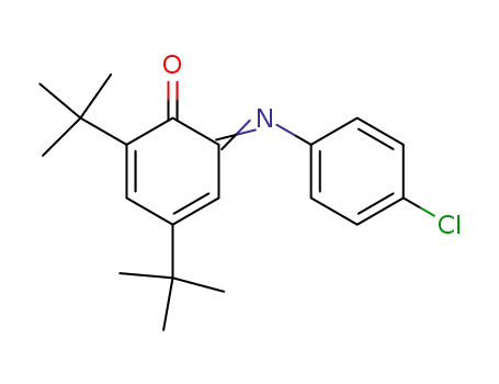 Molecular Structure of 112079-86-4 (2,4-Cyclohexadien-1-one,
6-[(4-chlorophenyl)imino]-2,4-bis(1,1-dimethylethyl)-)