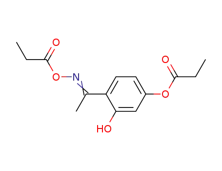Molecular Structure of 114594-14-8 (Ethanone, 1-[2-hydroxy-4-(1-oxopropoxy)phenyl]-,
O-(1-oxopropyl)oxime)