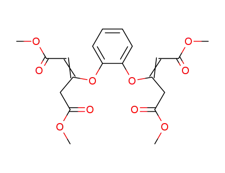 Molecular Structure of 137838-90-5 (2-Pentenedioic acid, 3,3'-[1,2-phenylenebis(oxy)]bis-, tetramethyl ester)
