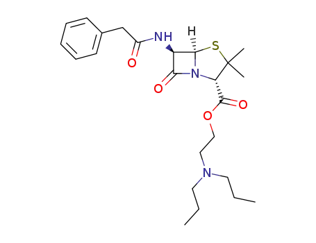 Molecular Structure of 117921-78-5 (6β-(2-phenyl-acetylamino)-penicillanic acid-(2-dipropylamino-ethyl ester))