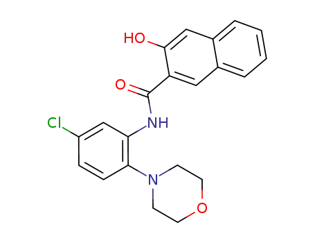 Molecular Structure of 100169-52-6 (3-hydroxy-[2]naphthoic acid-(5-chloro-2-morpholino-anilide))
