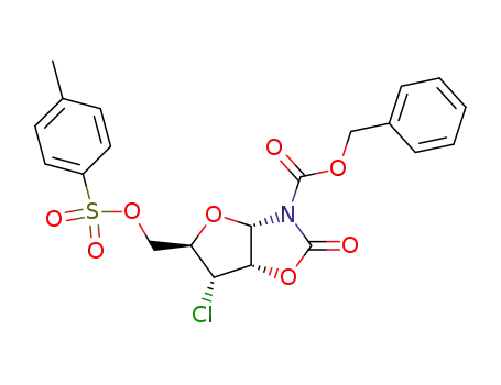 (3aS,5R,6R,6aS)-6-Chloro-2-oxo-5-(toluene-4-sulfonyloxymethyl)-tetrahydro-furo[2,3-d]oxazole-3-carboxylic acid benzyl ester