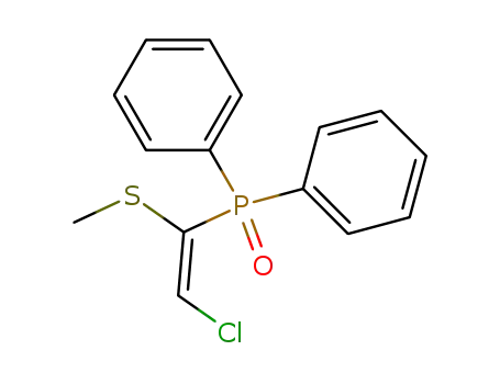 Molecular Structure of 113107-98-5 (Phosphine oxide, [2-chloro-1-(methylthio)ethenyl]diphenyl-, (E)-)