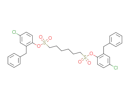 Molecular Structure of 104440-68-8 (hexane-1,6-disulfonic acid bis-(2-benzyl-4-chloro-phenyl ester))