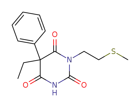 Molecular Structure of 100958-31-4 (5-ethyl-1-(2-methylsulfanyl-ethyl)-5-phenyl-barbituric acid)