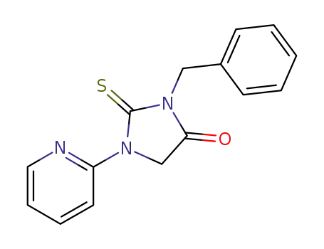 Molecular Structure of 101101-78-4 (3-benzyl-1-[2]pyridyl-2-thioxo-imidazolidin-4-one)