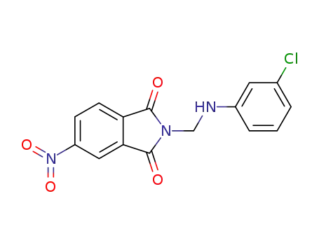 Molecular Structure of 107943-29-3 (2-(3-chloro-anilinomethyl)-5-nitro-isoindoline-1,3-dione)