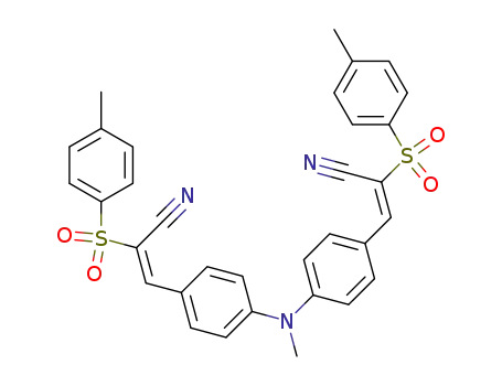 Molecular Structure of 103328-18-3 (α,α'-bis-(toluene-4-sulfonyl)-4,4'-methylimino-di-cinnamonitrile)