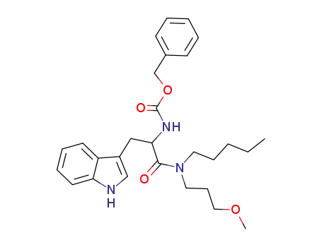 Molecular Structure of 138111-88-3 (D,L-N-(3-Methoxy propyl)-N-pentyl-2-N-CBZ-3-(indol-3-yl)-propionamide)