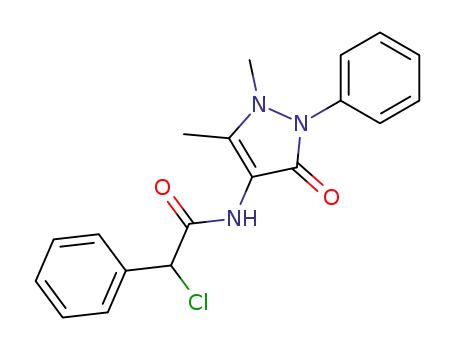 Molecular Structure of 102173-45-5 (chloro-phenyl-acetic acid-(1,5-dimethyl-3-oxo-2-phenyl-2,3-dihydro-1<i>H</i>-pyrazol-4-ylamide))