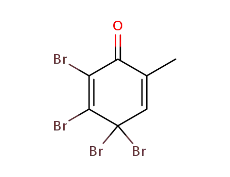 Molecular Structure of 77339-19-6 (2,5-Cyclohexadien-1-one, 2,3,4,4-tetrabromo-6-methyl-)