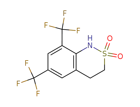 Molecular Structure of 93427-34-0 (1H-2,1-Benzothiazine, 3,4-dihydro-6,8-bis(trifluoromethyl)-, 2,2-dioxide)
