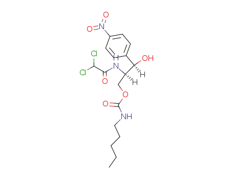 Molecular Structure of 20440-62-4 ((1<i>R</i>,2<i>R</i>)-2-(2,2-dichloro-acetylamino)-1-(4-nitro-phenyl)-3-pentylcarbamoyloxy-propan-1-ol)
