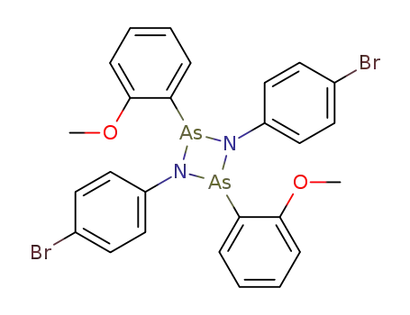 Molecular Structure of 131367-95-8 (1,3-bis(p-bromophenyl)-2,4-bis(o-methoxyphenyl)-1,3,2,4-diazadiarsetidine)