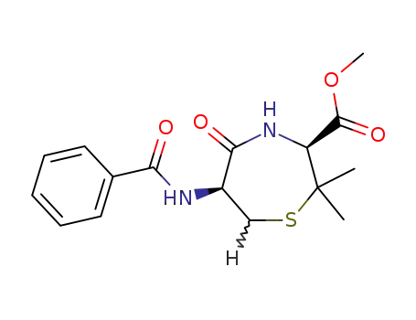 (+/-)-6<i>c</i>-benzoylamino-2,2-dimethyl-5-oxo-hexahydro-[1,4]thiazepine-3<i>r</i>-carboxylic acid methyl ester