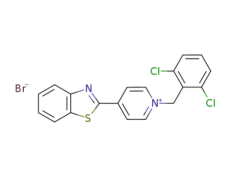 Molecular Structure of 111296-79-8 (4-benzothiazol-2-yl-1-(2,6-dichloro-benzyl)-pyridinium; bromide)