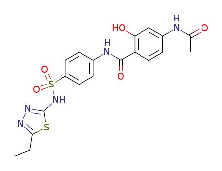 4-acetylamino-2-hydroxy-benzoic acid-[4-(5-ethyl-[1,3,4]thiadiazol-2-ylsulfamoyl)-anilide]