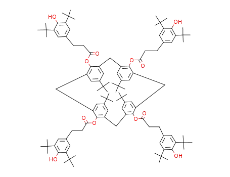 5,11,17,23-Tetra-tert.-butyl-25,26,27,28-tetrakis-(4'-hydroxy-3,5-di-tert.-butylphenylpropionyl)-calix<4>aren