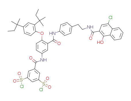 4-chloro-1-hydroxy-[2]naphthoic acid-{4-[5-(3,5-bis-chlorosulfonyl-benzoylamino)-2-(2,4-di-<i>tert</i>-pentyl-phenoxy)-benzoylamino]-phenethylamide}