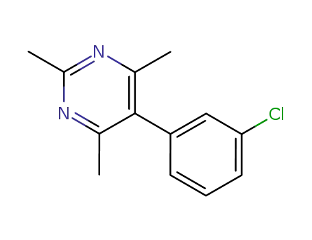 Molecular Structure of 89221-32-9 (Pyrimidine, 5-(3-chlorophenyl)-2,4,6-trimethyl-)