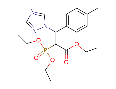 Molecular Structure of 72796-81-7 (2-(Diethoxy-phosphoryl)-3-p-tolyl-3-[1,2,4]triazol-1-yl-propionic acid ethyl ester)