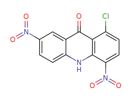 Molecular Structure of 857612-92-1 (1-chloro-4,7-dinitro-10<i>H</i>-acridin-9-one)