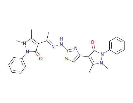 1-(1,5-dimethyl-3-oxo-2-phenyl-2,3-dihydro-1<i>H</i>-pyrazol-4-yl)-ethanone-[4-(1,5-dimethyl-3-oxo-2-phenyl-2,3-dihydro-1<i>H</i>-pyrazol-4-yl)-thiazol-2-ylhydrazone]