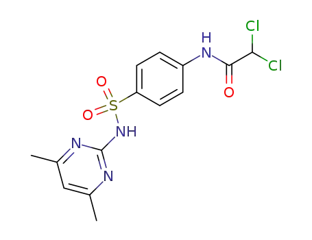 Molecular Structure of 107619-10-3 (<i>N</i>-dichloroacetyl-sulfanilic acid-(4,6-dimethyl-pyrimidin-2-ylamide))