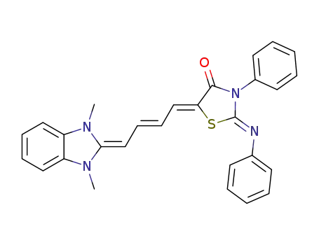 5-[4-(1,3-dimethyl-1,3-dihydro-benzimidazol-2-ylidene)-but-2-enylidene]-3-phenyl-2-phenylimino-thiazolidin-4-one