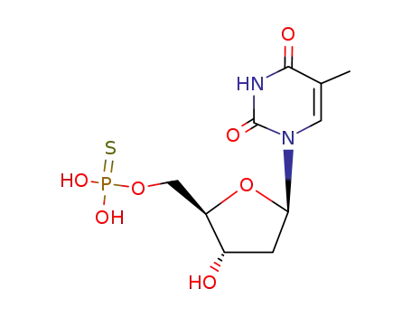 Molecular Structure of 15548-51-3 (Thymidine, 5'-(dihydrogen phosphorothioate))