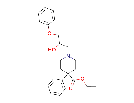 Molecular Structure of 63905-55-5 (1-(2-hydroxy-3-phenoxy-propyl)-4-phenyl-piperidine-4-carboxylic acid ethyl ester)