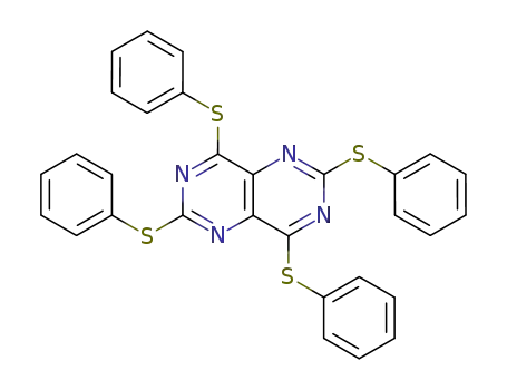 2,4,6,8-tetrakis-phenylsulfanyl-pyrimido[5,4-<i>d</i>]pyrimidine