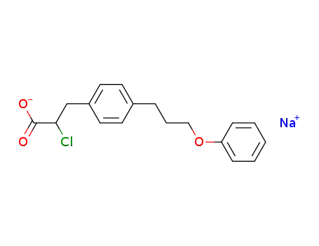 Molecular Structure of 57181-74-5 (Benzenepropanoic acid, a-chloro-4-(3-phenoxypropyl)-, sodium salt)
