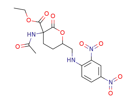 3-acetylamino-6-(2,4-dinitro-anilinomethyl)-2-oxo-tetrahydro-pyran-3-carboxylic acid ethyl ester