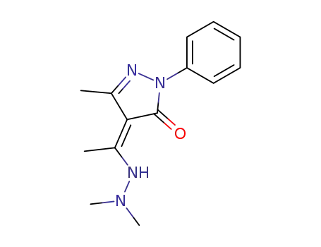 4-[1-(N',N'-Dimethyl-hydrazino)-eth-(Z)-ylidene]-5-methyl-2-phenyl-2,4-dihydro-pyrazol-3-one