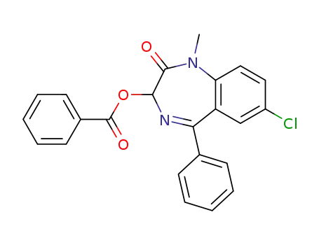 Molecular Structure of 130753-91-2 (Benzoic acid 7-chloro-1-methyl-2-oxo-5-phenyl-2,3-dihydro-1H-benzo[e][1,4]diazepin-3-yl ester)
