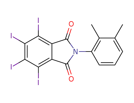 Molecular Structure of 131516-68-2 (2-(2,3-dimethyl-phenyl)-4,5,6,7-tetraiodo-isoindoline-1,3-dione)