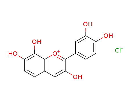 Molecular Structure of 65618-22-6 (1-Benzopyrylium,2-(3,4-dihydroxyphenyl)-3,7,8-trihydroxy-, chloride (9CI))