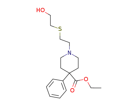 Molecular Structure of 101888-82-8 (1-[2-(2-hydroxy-ethylmercapto)-ethyl]-4-phenyl-piperidine-4-carboxylic acid ethyl ester)