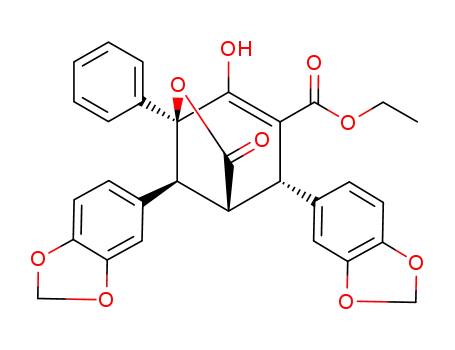 (5-ethoxycarbonyl-4-hydroxy-c-2,t-6-bis(3,4-methylenedioxyphenyl)-t-3-phenylcyclohex-4-ene-r-1,3-carbolactone)