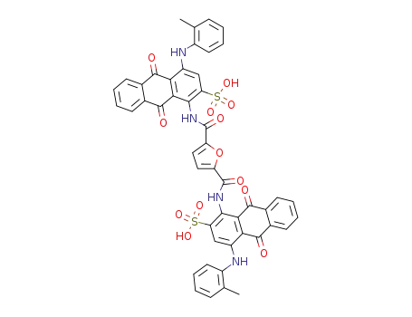 furan-2,5-dicarboxylic acid bis-(9,10-dioxo-2-sulfo-4-<i>o</i>-toluidino-9,10-dihydro-[1]anthrylamide)