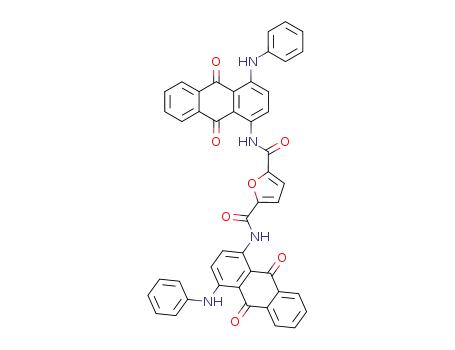 Molecular Structure of 103566-97-8 (furan-2,5-dicarboxylic acid bis-(4-anilino-9,10-dioxo-9,10-dihydro-[1]anthrylamide))