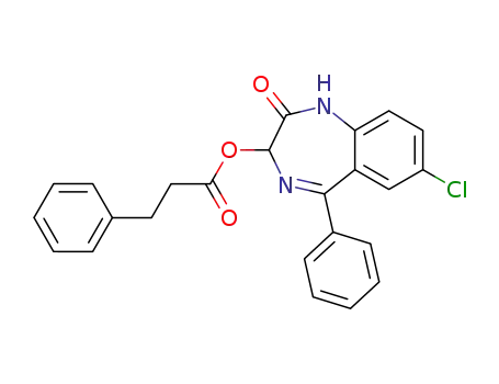 Molecular Structure of 71107-56-7 (Benzenepropanoic acid,
7-chloro-2,3-dihydro-2-oxo-5-phenyl-1H-1,4-benzodiazepin-3-yl ester)