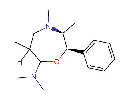 Molecular Structure of 76503-87-2 ((2R, 3S)-c-7-Dimethylamino-3,4,r-6-trimethyl-2-phenylhexahydro-1,4-oxazepin)