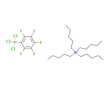 Molecular Structure of 130349-82-5 (C<sub>20</sub>H<sub>44</sub>N<sup>(1+)</sup>*C<sub>6</sub>Cl<sub>3</sub>F<sub>5</sub>P<sup>(1-)</sup>)