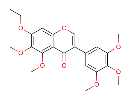 Molecular Structure of 5851-56-9 (7-ethoxy-5,6-dimethoxy-3-(3,4,5-trimethoxy-phenyl)-chromen-4-one)