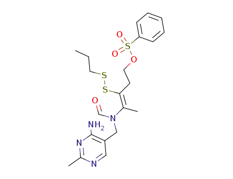 <i>N</i>-(4-amino-2-methyl-pyrimidin-5-ylmethyl)-<i>N</i>-(4-benzenesulfonyloxy-1-methyl-2-propyldisulfanyl-but-1-en-<i>t</i>-yl)-formamide