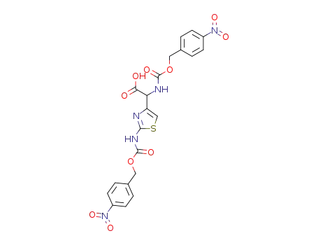Molecular Structure of 92592-21-7 ((4-Nitro-benzyloxycarbonylamino)-[2-(4-nitro-benzyloxycarbonylamino)-thiazol-4-yl]-acetic acid)